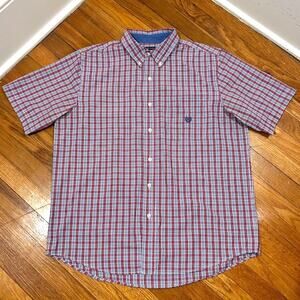 Vintage 90s Ralph Lauren Chaps Checkered Short Sleeve Shirt – Size Large